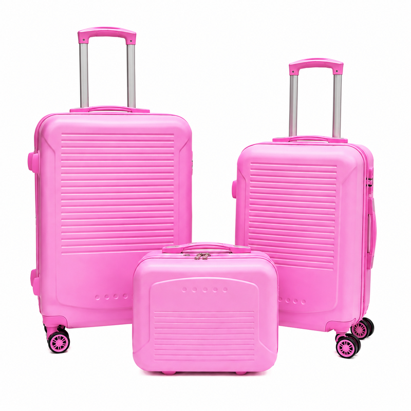 (image for) T-HC-716 SET OF 3 Pink Premium Hard Shell Suitcases